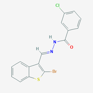 molecular formula C16H10BrClN2OS B387220 N'-[(2-bromo-1-benzothien-3-yl)methylene]-3-chlorobenzohydrazide 