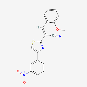 (E)-3-(2-methoxyphenyl)-2-[4-(3-nitrophenyl)-1,3-thiazol-2-yl]prop-2-enenitrile