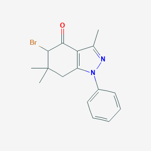 molecular formula C16H17BrN2O B387222 5-Bromo-3,6,6-trimethyl-1-phenyl-5,7-dihydroindazol-4-one CAS No. 52100-32-0