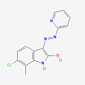 6-chloro-7-methyl-1H-indole-2,3-dione 3-(2-pyridinylhydrazone)