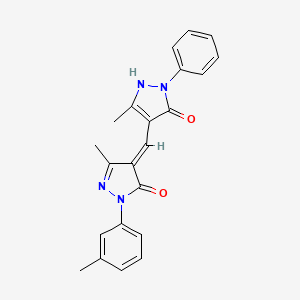 4-{(E)-1-[5-HYDROXY-3-METHYL-1-(3-METHYLPHENYL)-1H-PYRAZOL-4-YL]METHYLIDENE}-5-METHYL-2-PHENYL-2,4-DIHYDRO-3H-PYRAZOL-3-ONE