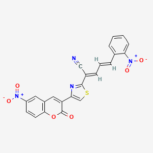 (2E,4E)-2-[4-(6-nitro-2-oxochromen-3-yl)-1,3-thiazol-2-yl]-5-(2-nitrophenyl)penta-2,4-dienenitrile