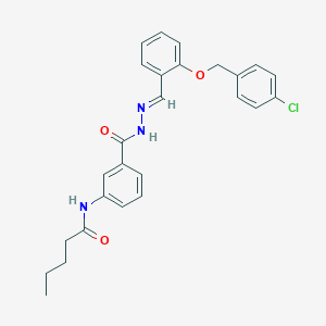 N-{3-[(2-{2-[(4-chlorobenzyl)oxy]benzylidene}hydrazino)carbonyl]phenyl}pentanamide