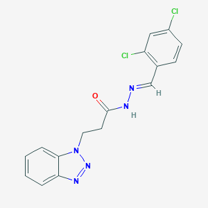 molecular formula C16H13Cl2N5O B387227 3-(benzotriazol-1-yl)-N-[(E)-(2,4-dichlorophenyl)methylideneamino]propanamide CAS No. 326001-94-9