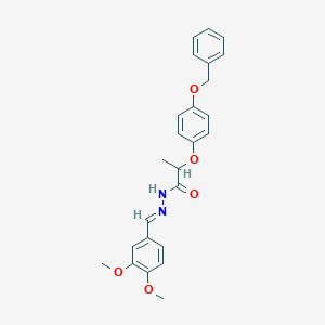 molecular formula C25H26N2O5 B387228 2-[4-(benzyloxy)phenoxy]-N'-(3,4-dimethoxybenzylidene)propanohydrazide 