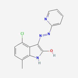 molecular formula C14H11ClN4O B3872308 4-chloro-7-methyl-3-(pyridin-2-yldiazenyl)-1H-indol-2-ol 