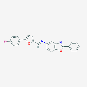 molecular formula C24H15FN2O2 B387234 N-{[5-(4-fluorophenyl)-2-furyl]methylene}-N-(2-phenyl-1,3-benzoxazol-5-yl)amine 
