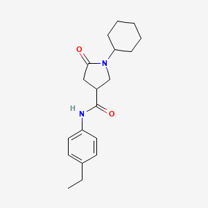 1-cyclohexyl-N-(4-ethylphenyl)-5-oxo-3-pyrrolidinecarboxamide