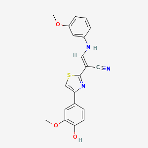 2-[4-(4-hydroxy-3-methoxyphenyl)-1,3-thiazol-2-yl]-3-[(3-methoxyphenyl)amino]acrylonitrile