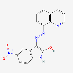 5-nitro-1H-indole-2,3-dione 3-(8-quinolinylhydrazone)