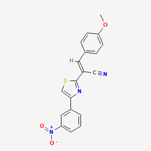 molecular formula C19H13N3O3S B3872410 3-(4-methoxyphenyl)-2-[4-(3-nitrophenyl)-1,3-thiazol-2-yl]acrylonitrile 