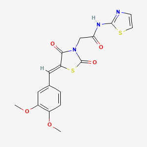 2-[5-(3,4-dimethoxybenzylidene)-2,4-dioxo-1,3-thiazolidin-3-yl]-N-1,3-thiazol-2-ylacetamide