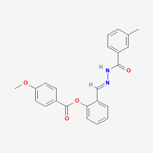 molecular formula C23H20N2O4 B387243 2-[2-(3-Methylbenzoyl)carbohydrazonoyl]phenyl 4-methoxybenzoate 