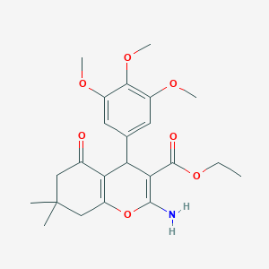 ethyl 2-amino-7,7-dimethyl-5-oxo-4-(3,4,5-trimethoxyphenyl)-6,8-dihydro-4H-chromene-3-carboxylate