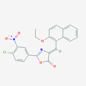 molecular formula C22H15ClN2O5 B387247 2-{4-chloro-3-nitrophenyl}-4-[(2-ethoxy-1-naphthyl)methylene]-1,3-oxazol-5(4H)-one 