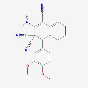molecular formula C21H20N4O2 B387257 2-amino-4-(3,4-dimethoxyphenyl)-4a,5,6,7-tetrahydronaphthalene-1,3,3(4H)-tricarbonitrile CAS No. 299198-81-5