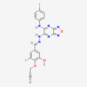 6-[(2E)-2-{[3-IODO-5-METHOXY-4-(PROP-2-YN-1-YLOXY)PHENYL]METHYLIDENE}HYDRAZIN-1-YL]-N-(4-IODOPHENYL)-[1,2,5]OXADIAZOLO[3,4-B]PYRAZIN-5-AMINE