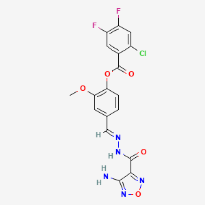 4-[(E)-{[(4-AMINO-1,2,5-OXADIAZOL-3-YL)FORMAMIDO]IMINO}METHYL]-2-METHOXYPHENYL 2-CHLORO-4,5-DIFLUOROBENZOATE