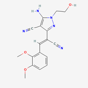 5-AMINO-3-[(1Z)-1-CYANO-2-(2,3-DIMETHOXYPHENYL)ETH-1-EN-1-YL]-1-(2-HYDROXYETHYL)-1H-PYRAZOLE-4-CARBONITRILE