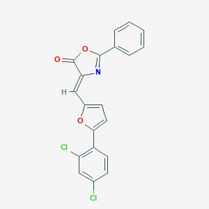 molecular formula C20H11Cl2NO3 B387265 4-{[5-(2,4-dichlorophenyl)-2-furyl]methylene}-2-phenyl-1,3-oxazol-5(4H)-one 