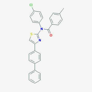 molecular formula C29H21ClN2OS B387266 N-(4-[1,1'-biphenyl]-4-yl-1,3-thiazol-2-yl)-N-(4-chlorophenyl)-4-methylbenzamide 