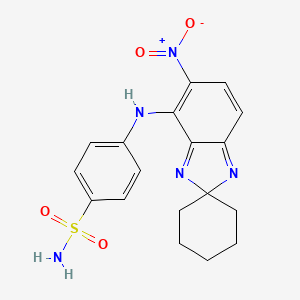 molecular formula C18H19N5O4S B3872663 4-[(5-nitrospiro[benzimidazole-2,1'-cyclohexan]-4-yl)amino]benzenesulfonamide 