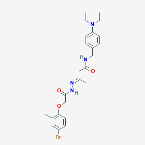 molecular formula C24H31BrN4O3 B387269 3-{[(4-bromo-2-methylphenoxy)acetyl]hydrazono}-N-[4-(diethylamino)benzyl]butanamide 