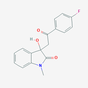 molecular formula C17H14FNO3 B387274 3-[2-(4-fluorophenyl)-2-oxoethyl]-3-hydroxy-1-methyl-1,3-dihydro-2H-indol-2-one CAS No. 139715-33-6