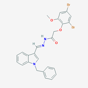 molecular formula C25H21Br2N3O3 B387280 N'-[(1-benzyl-1H-indol-3-yl)methylene]-2-(2,4-dibromo-6-methoxyphenoxy)acetohydrazide 