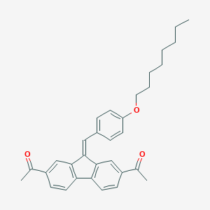 molecular formula C32H34O3 B387283 1-{7-acetyl-9-[4-(octyloxy)benzylidene]-9H-fluoren-2-yl}ethanone 