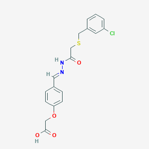 [4-(2-{[(3-chlorobenzyl)thio]acetyl}carbonohydrazonoyl)phenoxy]acetic acid