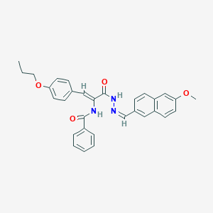 N-[1-({2-[(6-methoxy-2-naphthyl)methylene]hydrazino}carbonyl)-2-(4-propoxyphenyl)vinyl]benzamide