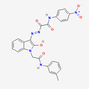 2-[2-(1-{2-[(3-methylphenyl)amino]-2-oxoethyl}-2-oxo-1,2-dihydro-3H-indol-3-ylidene)hydrazino]-N-(4-nitrophenyl)-2-oxoacetamide