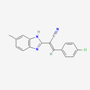 3-(4-chlorophenyl)-2-(6-methyl-1H-benzimidazol-2-yl)acrylonitrile