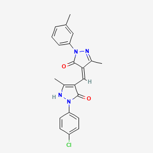 2-(4-chlorophenyl)-4-{[5-hydroxy-3-methyl-1-(3-methylphenyl)-1H-pyrazol-4-yl]methylene}-5-methyl-2,4-dihydro-3H-pyrazol-3-one