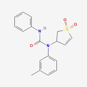 molecular formula C18H18N2O3S B3872939 N-(1,1-dioxido-2,3-dihydro-3-thienyl)-N-(3-methylphenyl)-N'-phenylurea 