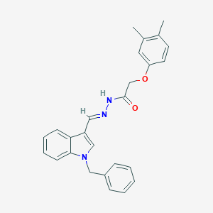 molecular formula C26H25N3O2 B387295 N'-[(1-benzyl-1H-indol-3-yl)methylene]-2-(3,4-dimethylphenoxy)acetohydrazide 