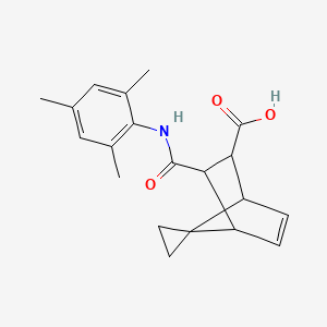 molecular formula C20H23NO3 B3872958 3-[(mesitylamino)carbonyl]spiro[bicyclo[2.2.1]heptane-7,1'-cyclopropane]-5-ene-2-carboxylic acid 