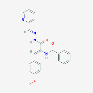 molecular formula C23H20N4O3 B3872965 N-(2-(4-methoxyphenyl)-1-{[2-(2-pyridinylmethylene)hydrazino]carbonyl}vinyl)benzamide 