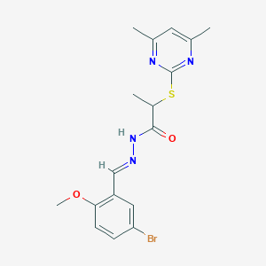 N'-(5-bromo-2-methoxybenzylidene)-2-[(4,6-dimethyl-2-pyrimidinyl)thio]propanohydrazide