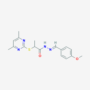 2-[(4,6-dimethyl-2-pyrimidinyl)thio]-N'-(4-methoxybenzylidene)propanohydrazide