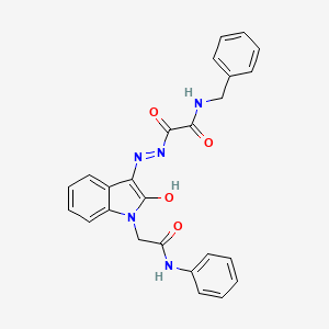 2-{2-[1-(2-anilino-2-oxoethyl)-2-oxo-1,2-dihydro-3H-indol-3-ylidene]hydrazino}-N-benzyl-2-oxoacetamide