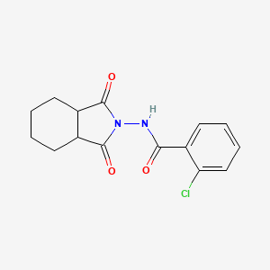 molecular formula C15H15ClN2O3 B3873032 2-chloro-N-(1,3-dioxooctahydro-2H-isoindol-2-yl)benzamide 