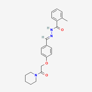 molecular formula C22H25N3O3 B3873049 2-methyl-N'-{4-[2-oxo-2-(1-piperidinyl)ethoxy]benzylidene}benzohydrazide 