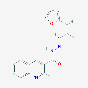 molecular formula C19H17N3O2 B387305 N-[(E)-[(Z)-3-(furan-2-yl)-2-methylprop-2-enylidene]amino]-2-methylquinoline-3-carboxamide 