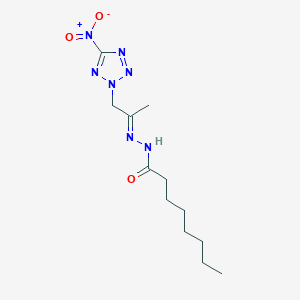 molecular formula C12H21N7O3 B3873080 N'-[1-methyl-2-(5-nitro-2H-tetrazol-2-yl)ethylidene]octanohydrazide 