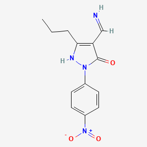 molecular formula C13H14N4O3 B3873094 4-(aminomethylene)-2-(4-nitrophenyl)-5-propyl-2,4-dihydro-3H-pyrazol-3-one 