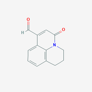 molecular formula C13H11NO2 B038731 5-氧代-2,3-二氢-1H,5H-吡啶并[3,2,1-ij]喹啉-7-甲醛 CAS No. 111724-62-0
