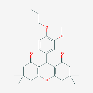molecular formula C27H34O5 B387312 9-(3-methoxy-4-propoxyphenyl)-3,3,6,6-tetramethyl-3,4,5,6,7,9-hexahydro-1H-xanthene-1,8(2H)-dione 