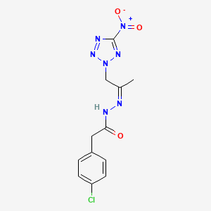 2-(4-chlorophenyl)-N'-[1-methyl-2-(5-nitro-2H-tetrazol-2-yl)ethylidene]acetohydrazide